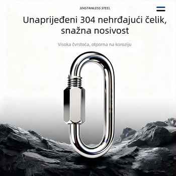 Chuanchuang karabin s blokadom od nehrđajućeg čelika 304, oblik O, nosivost 3500 kg