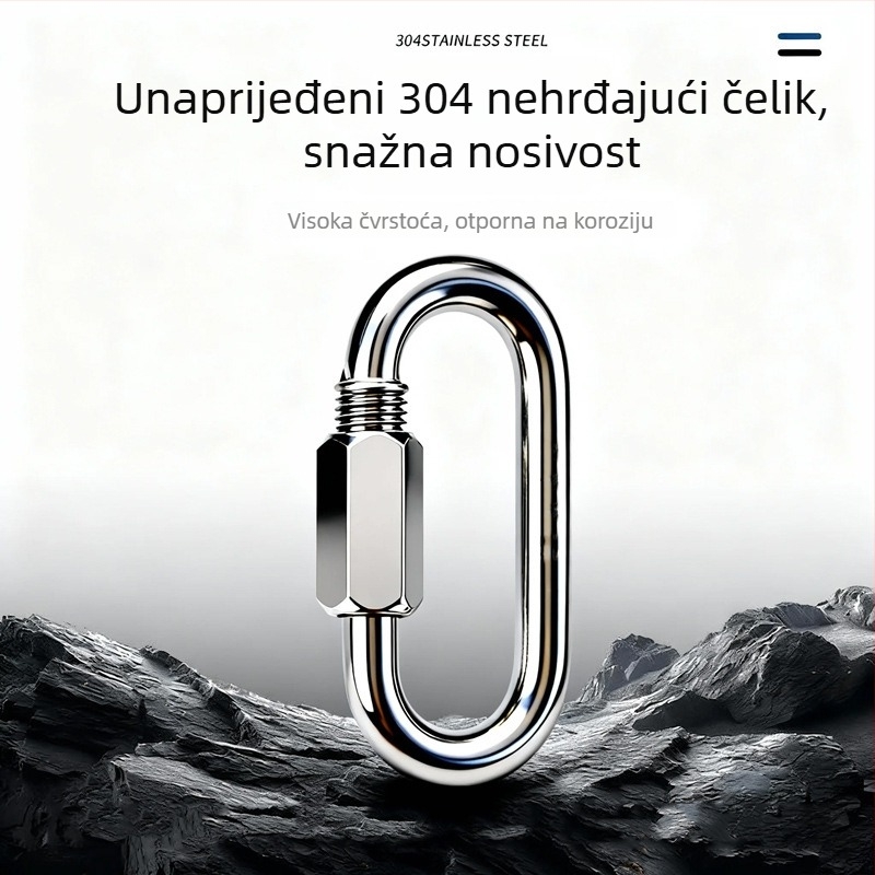 Chuanchuang karabin s blokadom od nehrđajućeg čelika 304, oblik O, nosivost 3500 kg