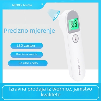 Maitai MDI231 infracrveni termometar za čelo i uho, ručni medicinski elektronički termometar, baterije 2 x 1.5 V, težina 130 g