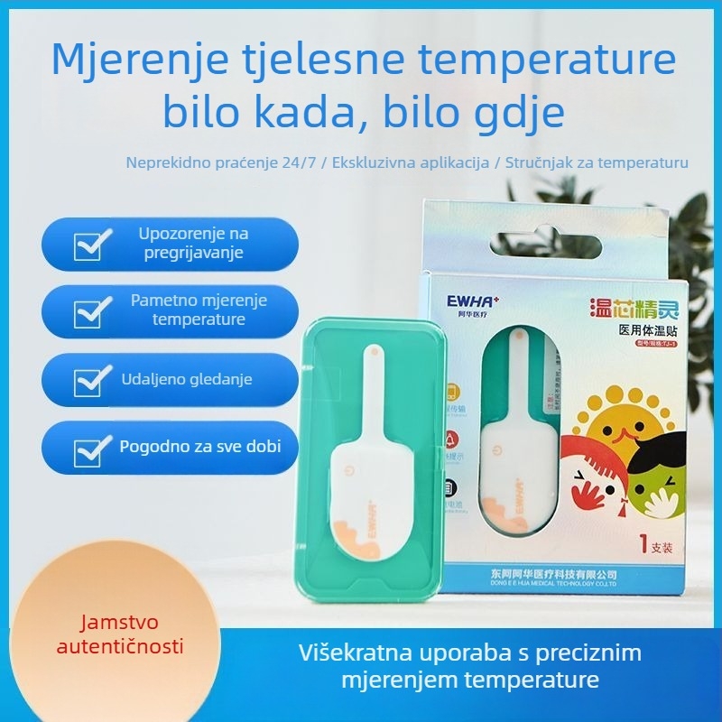 Aihua Medical patch za tjelesnu temperaturu kod dojenčadi - praćenje u realnom vremenu 24 sata, ponovno upotrebljiv, mekan