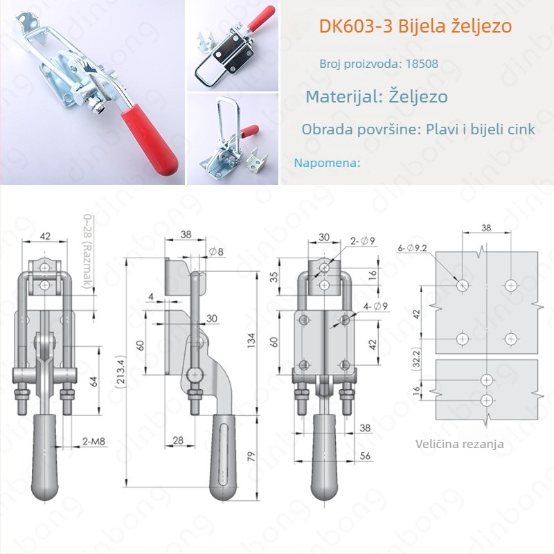 DK603-3 Podesivi zatvarač kliješta — Nehrđajući čelik, preser za kutije alata, moderni minimalistički dizajn