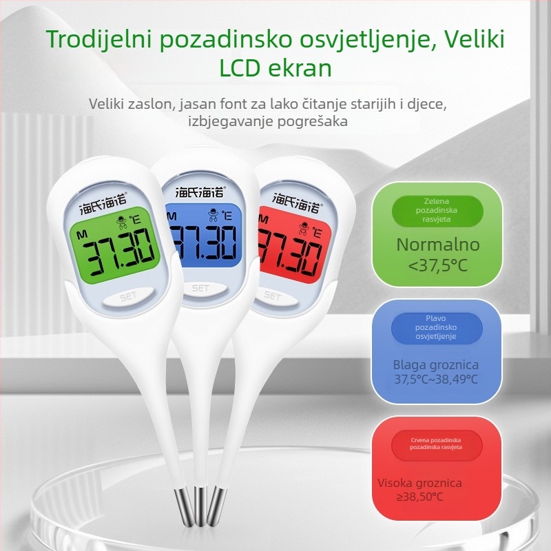 Elektronički medicinski termometar s mekanim vrhom za djecu – brzo mjerenje usmeno/aksilarno/rektalno, model T28, marka Haishi Hainuo, težina 20 g, jamstvo na cijeloj zemlji