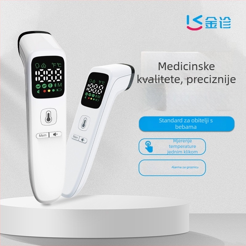 Infracrveni termometar za čelo s LED zaslonom, medicinski rang FC-IR202LED, Gold diagnosis; baterija 2×AAA; mjeri temperaturu čela, tijela i objekta