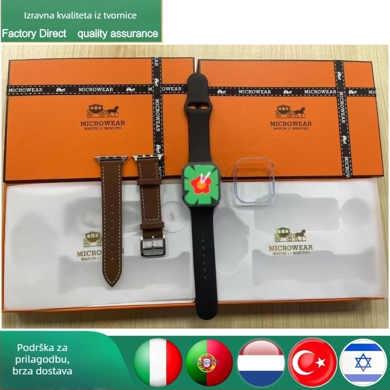 Microwear W11Minipro AMOLED pametni sat sa silikonskim sportskim remenom, Bluetooth i NFC, mjerenje srčanog ritma