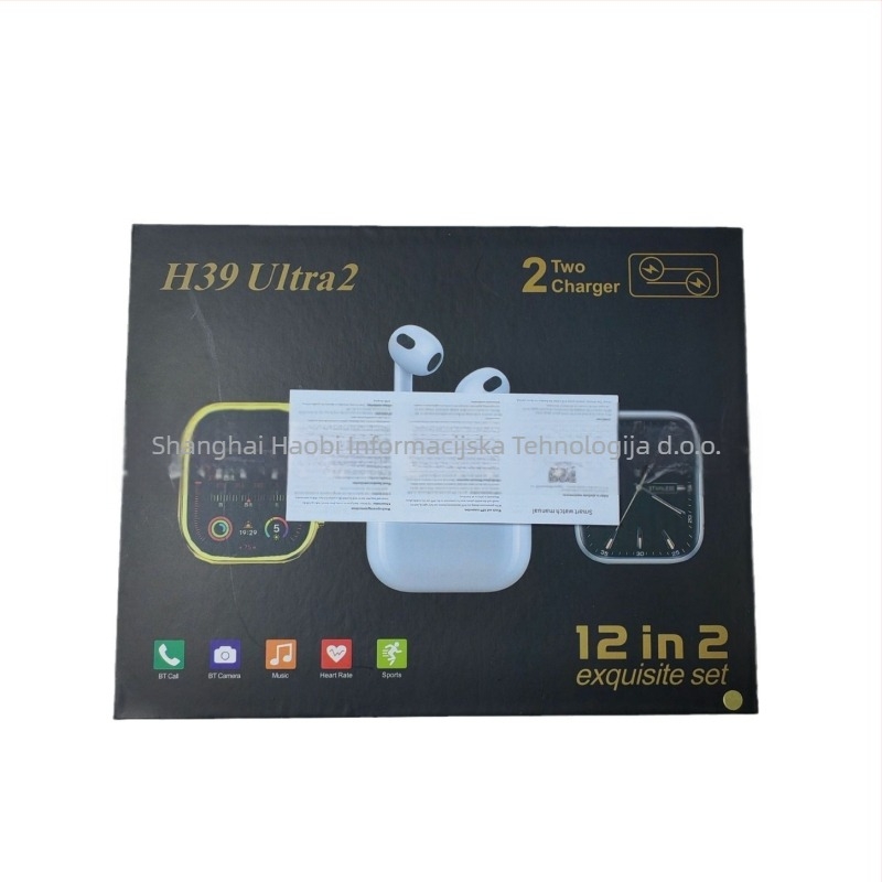 H39ultra2 set pametnog sata s AMOLED zaslonom, praćenje otkucaja srca, mjerenje krvnog tlaka, mjerenje zasićenja krvi kisikom, Bluetooth pozivi