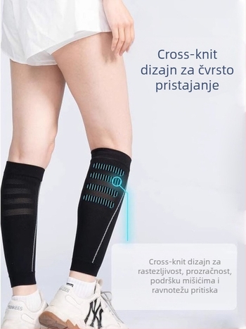 Calf Sleeves za sport: prozračni poliester, zaštita listova, dugi elastični čarape, pogodno za nogomet, trčanje, košarku, odbojku i tenis