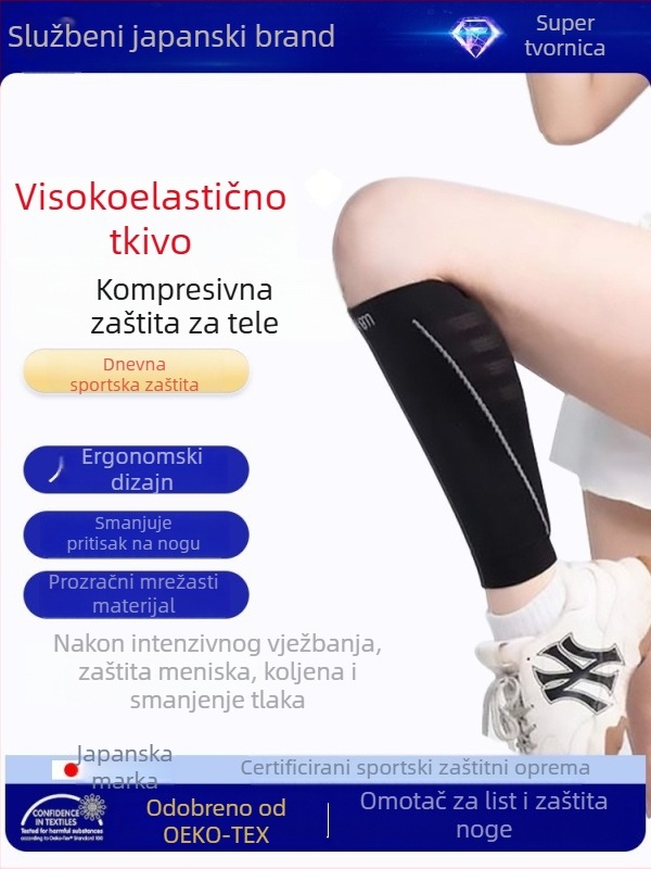 Calf Sleeves za sport: prozračni poliester, zaštita listova, dugi elastični čarape, pogodno za nogomet, trčanje, košarku, odbojku i tenis