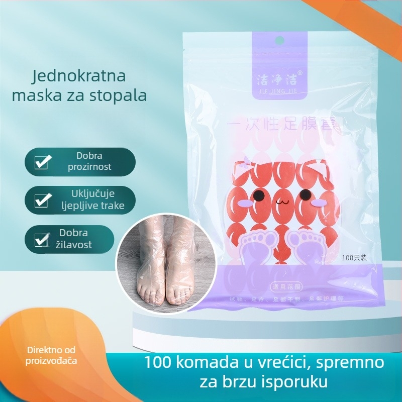 Jednokratni plastični prekrivka za stopala s maskom za stopala – hidratantna i vodootporna njega stopala, kupanje stopala