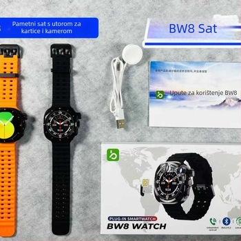 BW8 pametni sat s AMOLED kružnim zaslonom, Bluetooth pozivi, zdravstveni senzori (brzina otkucaja, krvni tlak, SpO2), 7–14 dana trajanja baterije, bežično punjenje