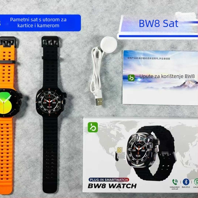 BW8 pametni sat s AMOLED kružnim zaslonom, Bluetooth pozivi, zdravstveni senzori (brzina otkucaja, krvni tlak, SpO2), 7–14 dana trajanja baterije, bežično punjenje