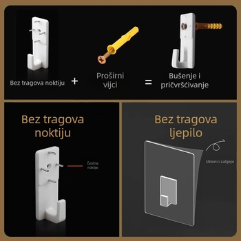 Držač projektora na zid s noćnim ormarićem, bez bušenja, za spavaću sobu