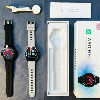 F8 kružni pametni sat s Bluetooth pozivima, otkucaji srca, zasićenost kisikom u krvi, praćenje sna, NFC