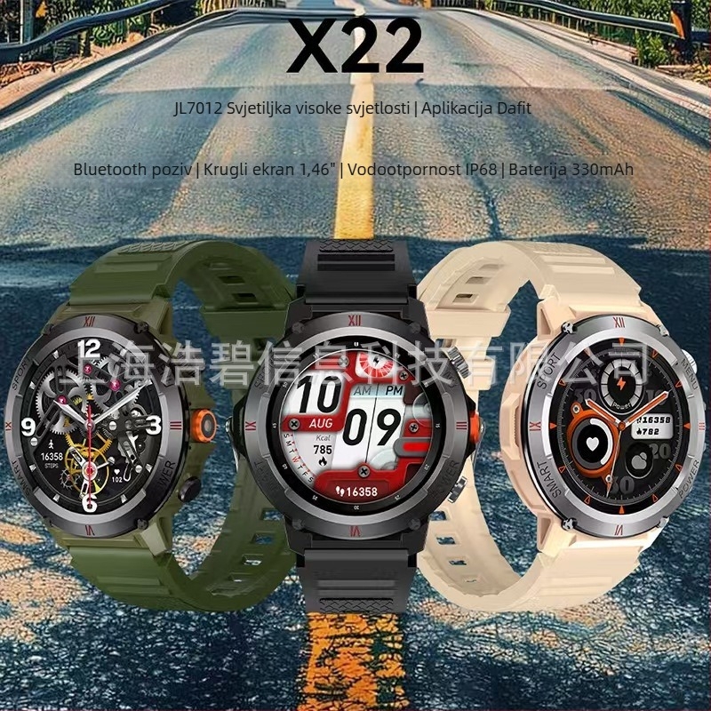 Pametni sat za sport na otvorenom s IP68 vodootpornosću, kružni TFT zaslon, praćenje zdravlja (otkucaji srca, krvni tlak, SpO2, san), Android kompatibilan
