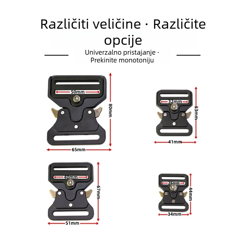 Prilagodljiva metalna kopča kobra za ruksak - Taktička vanjska uporaba, cinkova zlitina, vodootporna, otporna na habanje, odvojiva kopča