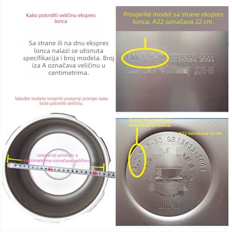 Silikonski brtvilo za aluminijski lonac pod tlakom A22-A32 – dodatak poklopcu