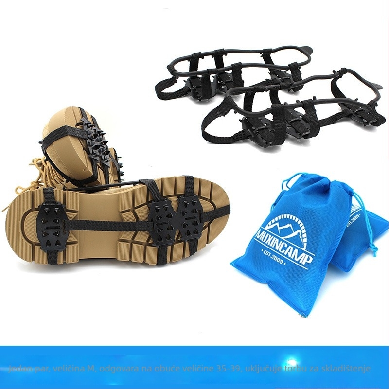 Ledene protuklizne kukice za cipele, 24 zuba, od manganskog čelika, prenosne za planinarenje i ribolov po kiši i snijegu