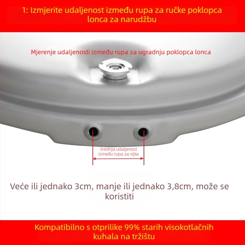 Kita univerzalna ručka za lonac pod pritiskom, aluminijska legura, dijelovi poklopca