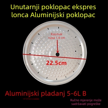 Aluminijski poklopac za električni lonac pod pritiskom, brtvni prsten, unutarnja aluminijska ploča, aluminijski list, 4L 6L 8L