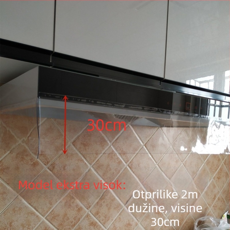 Kuhinjska napa — prozirni štit protiv uljnog dima, otporan na visoke temperature, vjetrozaštita, zavjesa ulja i kućište ploče