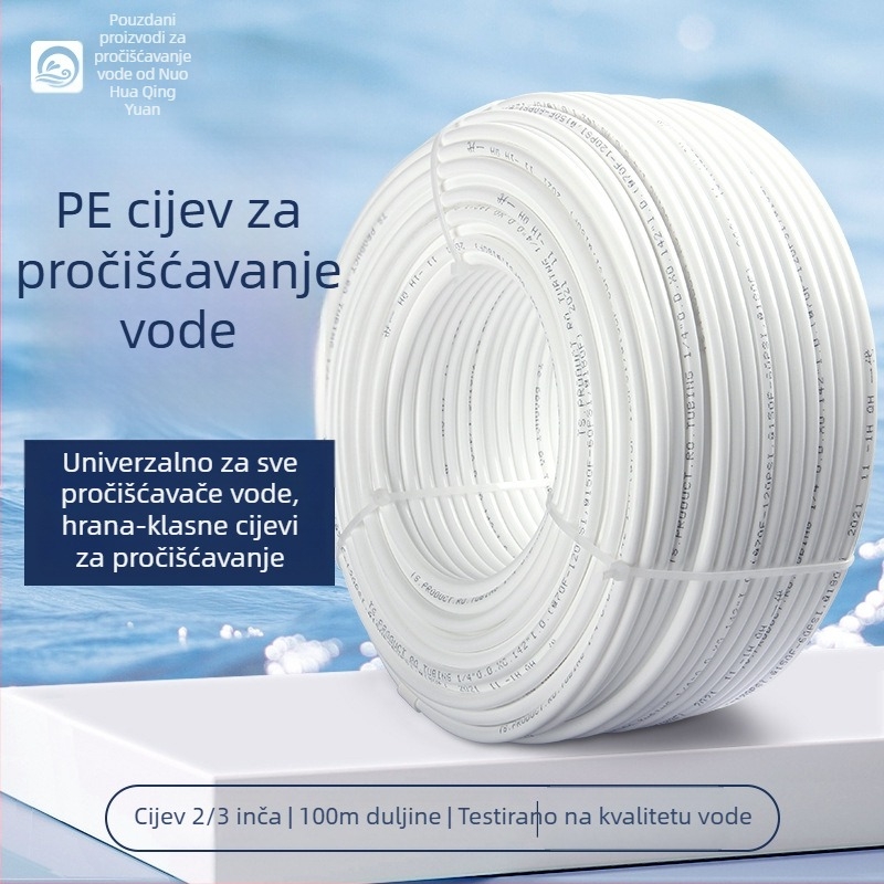 Aksesoari za pročišćivač vode, bijeli PE crijevo promjera 1/4 inča, otpornost na tlak, kvalitete hrane, 100 m rola