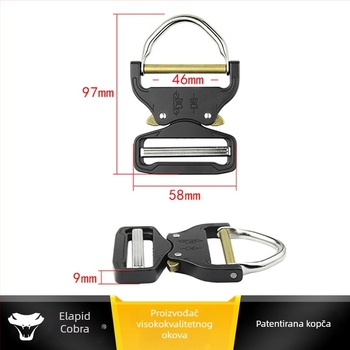 46 mm Cobra D-prsten spona, cinkovog legura, taktička brza otpuštajuća kopča za webbing i torbe