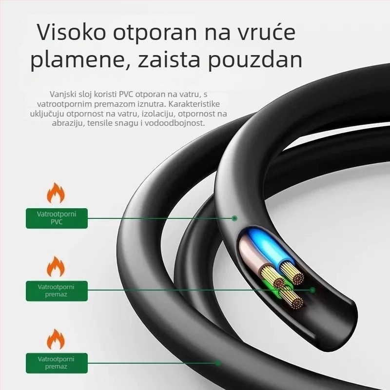 Napojni kabel za kuhalo za rižu i električni lonac, 3-pini konektor, PVC