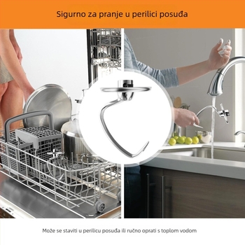 Dough Hook dodatak za KitchenAid 5Qt, Otklopiva konstrukcija, Jednostavna instalacija