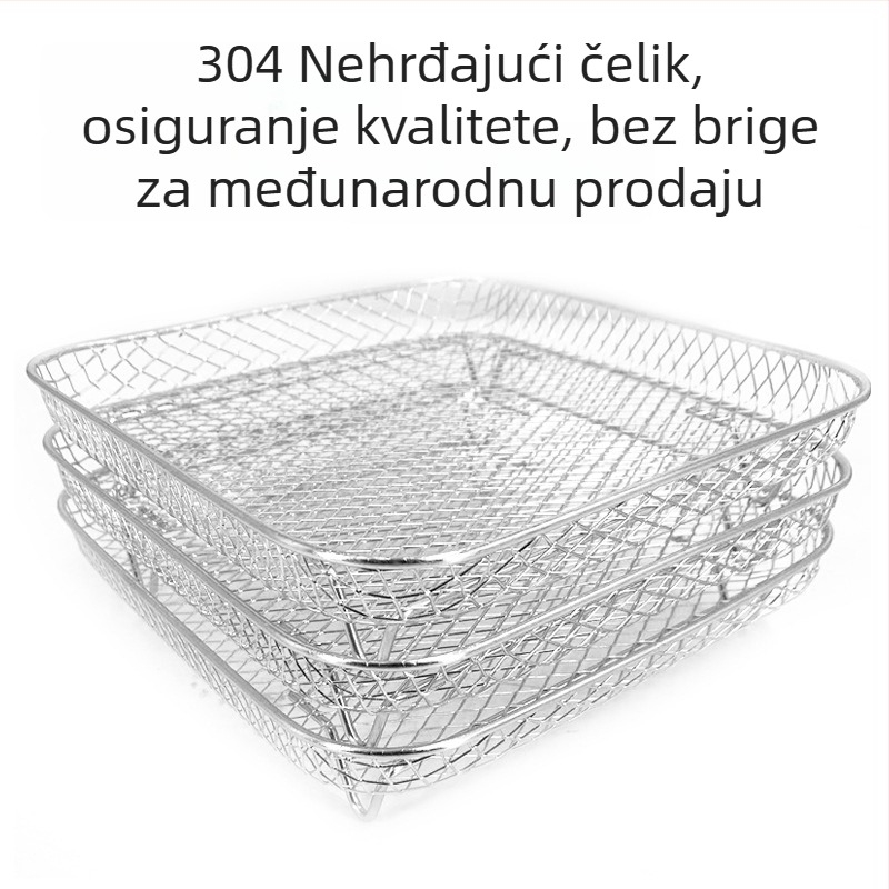 Nehrđajući čelični trostruki mrežni nosač za Ninja Foodi pećnicu – dodaci za air fryer, grill i dehidraciju, težina 430 g