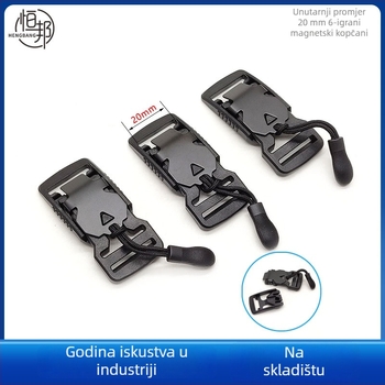 Polu-metalna magnetska kopča s brzim otpuštanjem za prtljagu – plast+čelik, elektroplatiranje, Hengbang Hardware
