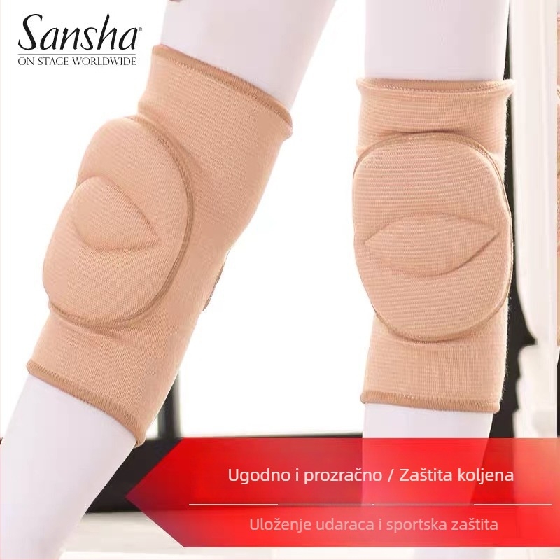 Sansha Zaštita za koljeno za ples i jogu — debeli topli jastučić od pjene, unisex, pogodna za trčanje, fitness i plesne pokrete