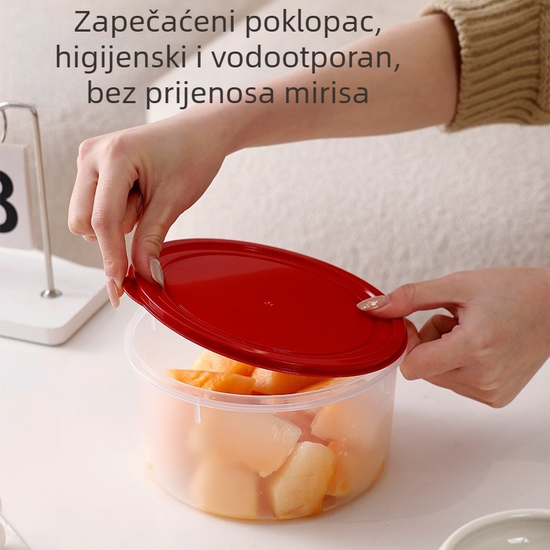 Kutija za ručak, kružnog oblika, prehrambeni PP materijal, mikrovalna kompatibilna, jednoslojna, minimalistički stil