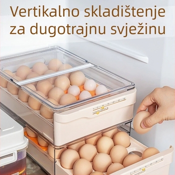Kutija za jaja za hladnjak, zatvara se, u ladičnom stilu