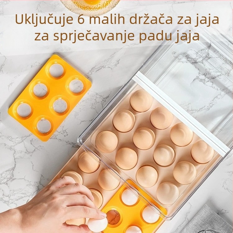 Kutija za jaja za hladnjak, zatvara se, u ladičnom stilu