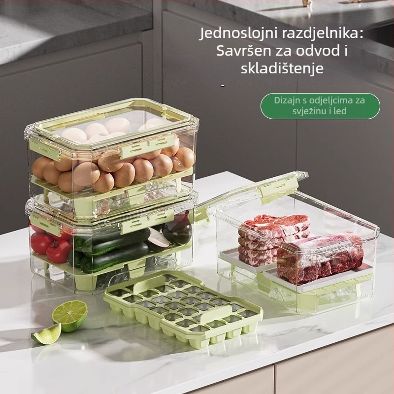 Kutija za ručak, prijenosna kutija za čuvanje svježine hrane, prehrambene kvalitete, za piknik na otvorenom, 2,1–3 L, ručno zatvaranje, višekratna upotreba