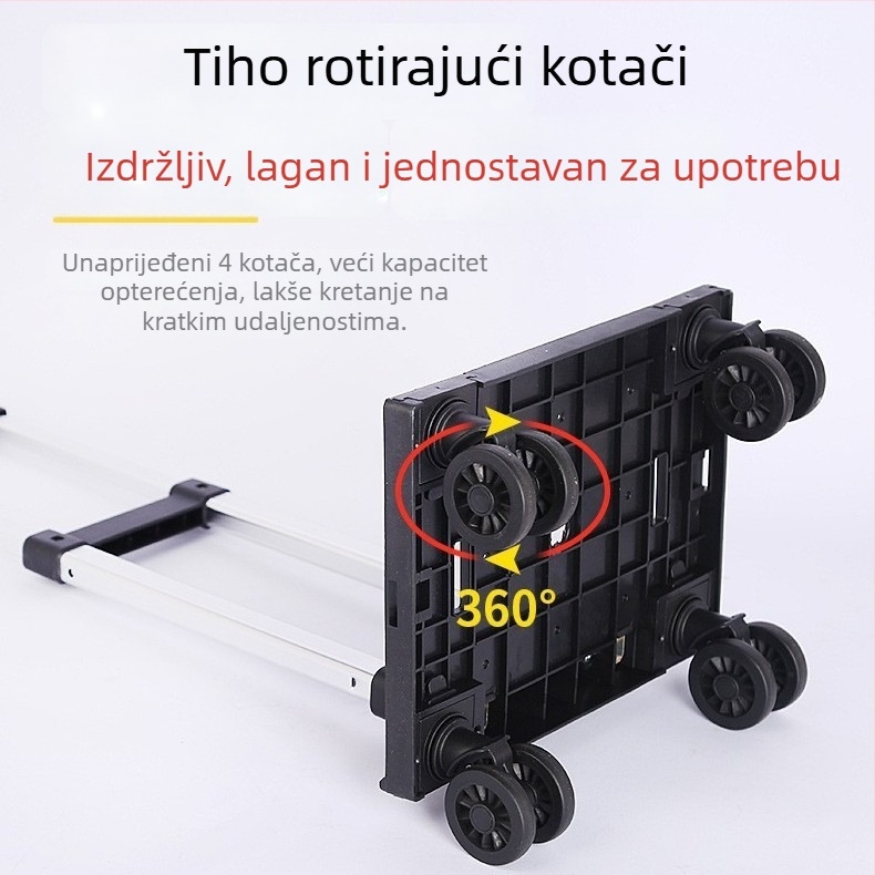 Sklopivi okvir kolica za torbe, ABS materijal, gradski stil, jedinstven uzorak, smanjenje opterećenja