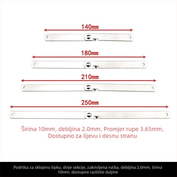 Dvodijelna sklopiva povlačna šipka za namještaj - Željezo, moderan minimalistički stil, pogodna za krevet, ormar, vrata ormara, kutiju i potporu prozora