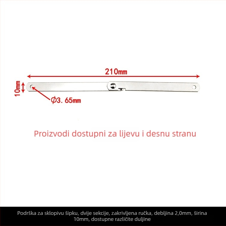 Dvodijelna sklopiva povlačna šipka za namještaj - Željezo, moderan minimalistički stil, pogodna za krevet, ormar, vrata ormara, kutiju i potporu prozora