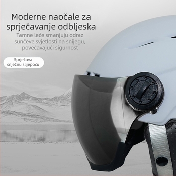 MOON ABS skijaška kaciga s integriranim zimskim naočalama, unisex, potpuno lice, za odrasle