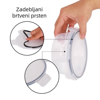 Nova kuhinjska set prozirnih hermetičkih posuda za pohranu voća i povrća, plastične, kapaciteta 1–2 L