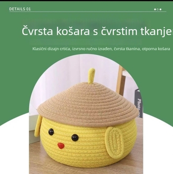 Cartoon platnena stolna kutija za pohranu s poklopcem – 2L kapacitet, za dnevni boravak, spavaću sobu i studij