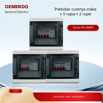 HA-8WAY 8-položni prekidač, ABS materijal, vanjska vodootpornost, prašinu otporan, zaštita od curenja struje