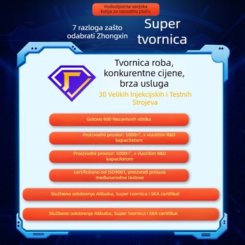 Vodootporna distribucijska kutija s 4 kruga, 1 red prekidača, IP66, kućište PC/ABS, površinska montaža, SHPN serija, 60A