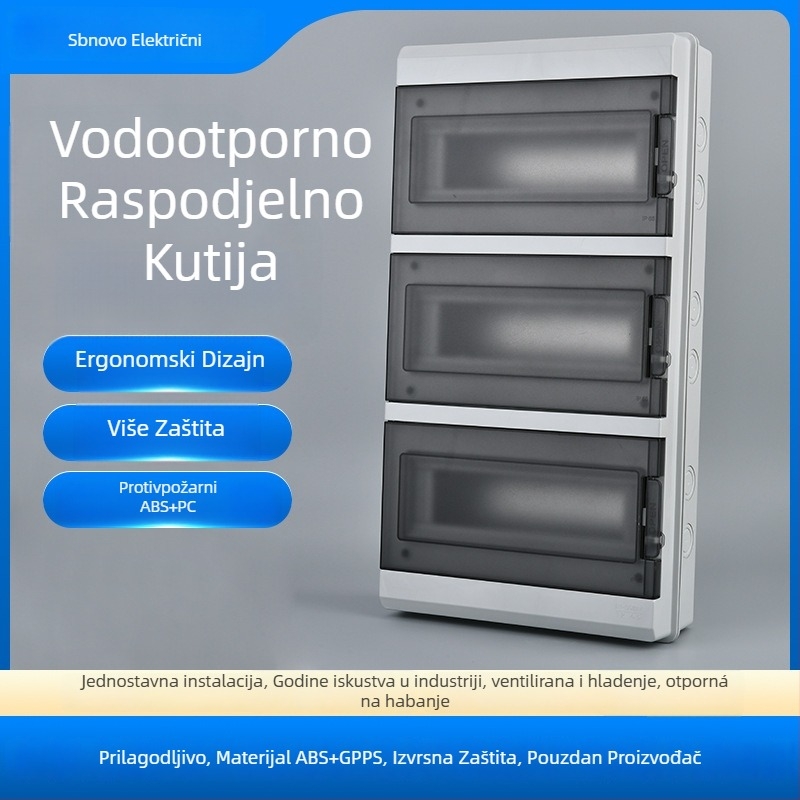 HT serija vanjska vodootporna kutija za distribuciju, površinska montaža, 3-36 krugova, IP65, ABS kućište, PS poklopac
