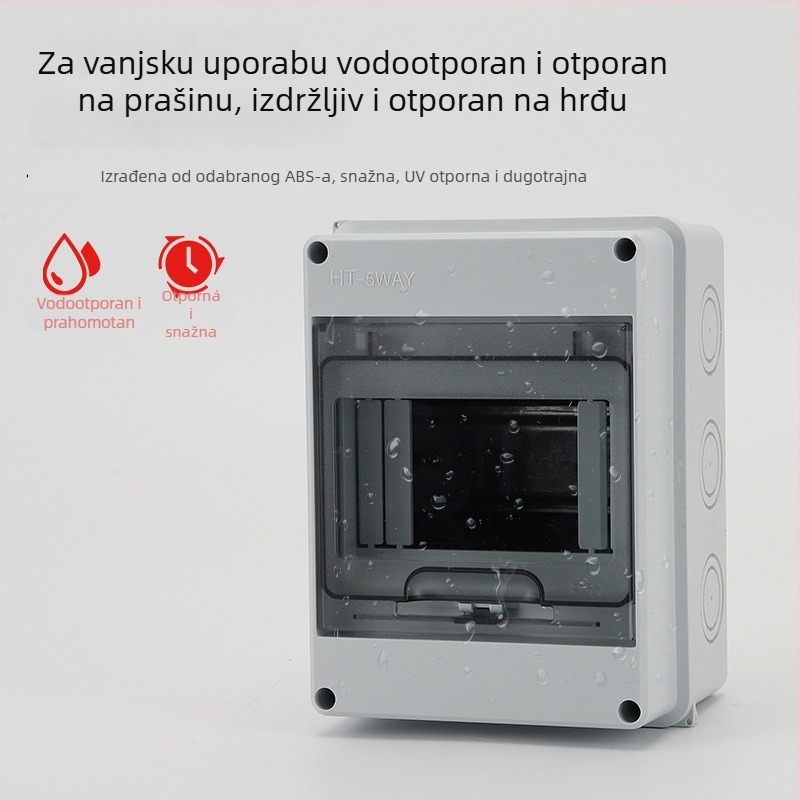 HT-5 Vanjska plastična kutija za distribuciju s zaštitom od curenja, 8 krugova, 12P, površinska montaža