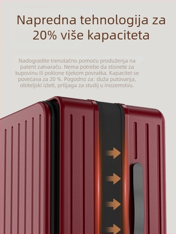 Unisex svadbeni kofer ABS+PC, otvaranje na zip, USB punjenje, proširenje, 3 kg, običan kombinacijski zaključavač