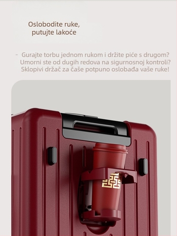 Unisex svadbeni kofer ABS+PC, otvaranje na zip, USB punjenje, proširenje, 3 kg, običan kombinacijski zaključavač