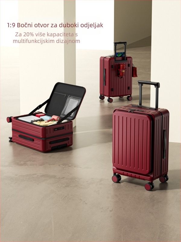 Unisex svadbeni kofer ABS+PC, otvaranje na zip, USB punjenje, proširenje, 3 kg, običan kombinacijski zaključavač