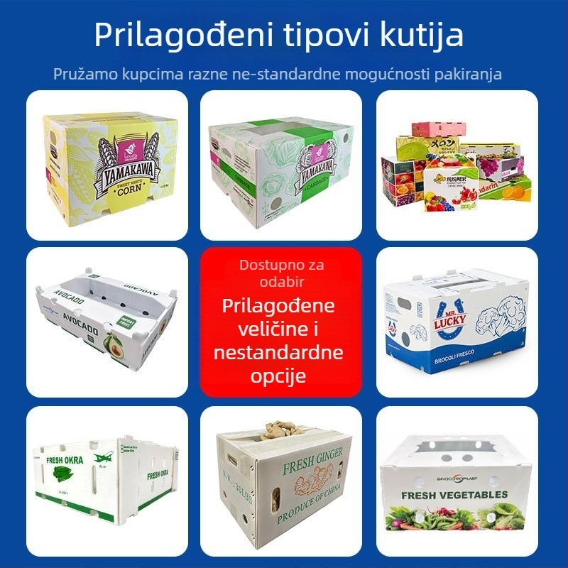 PP kutija za voće i povrće s šupljom pločom, vodootporna, sklopiva, nosivost 50