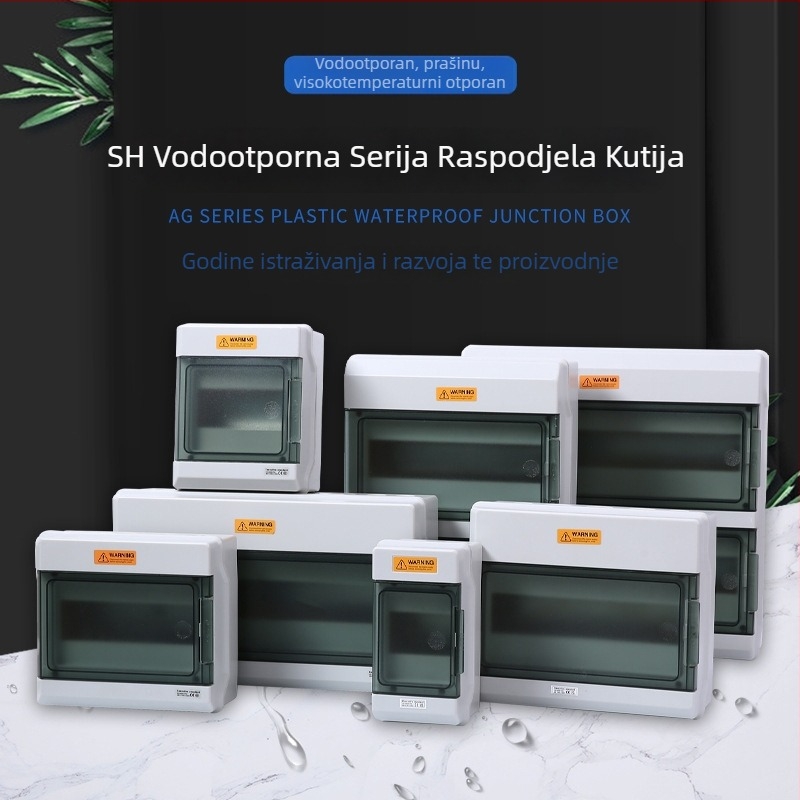 Vanjska plastična kutija za distribuciju otpornu na vatru, IP66 vodootporna, površinska montaža, 3 kruga