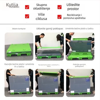 Plastična kutija za pakiranje s pločom od saća — materijal PP; vodootporna; visoke čvrstoće; može se slagati; nosivost 600